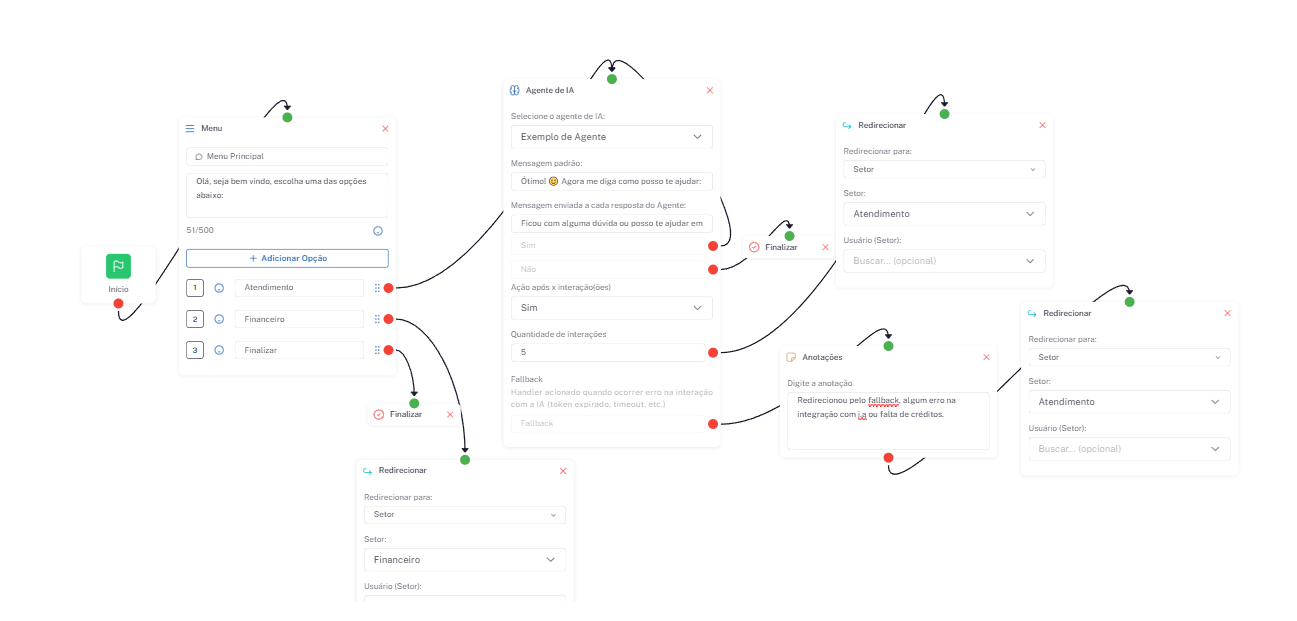 Tela de Agente de IA com botão Adicionar
