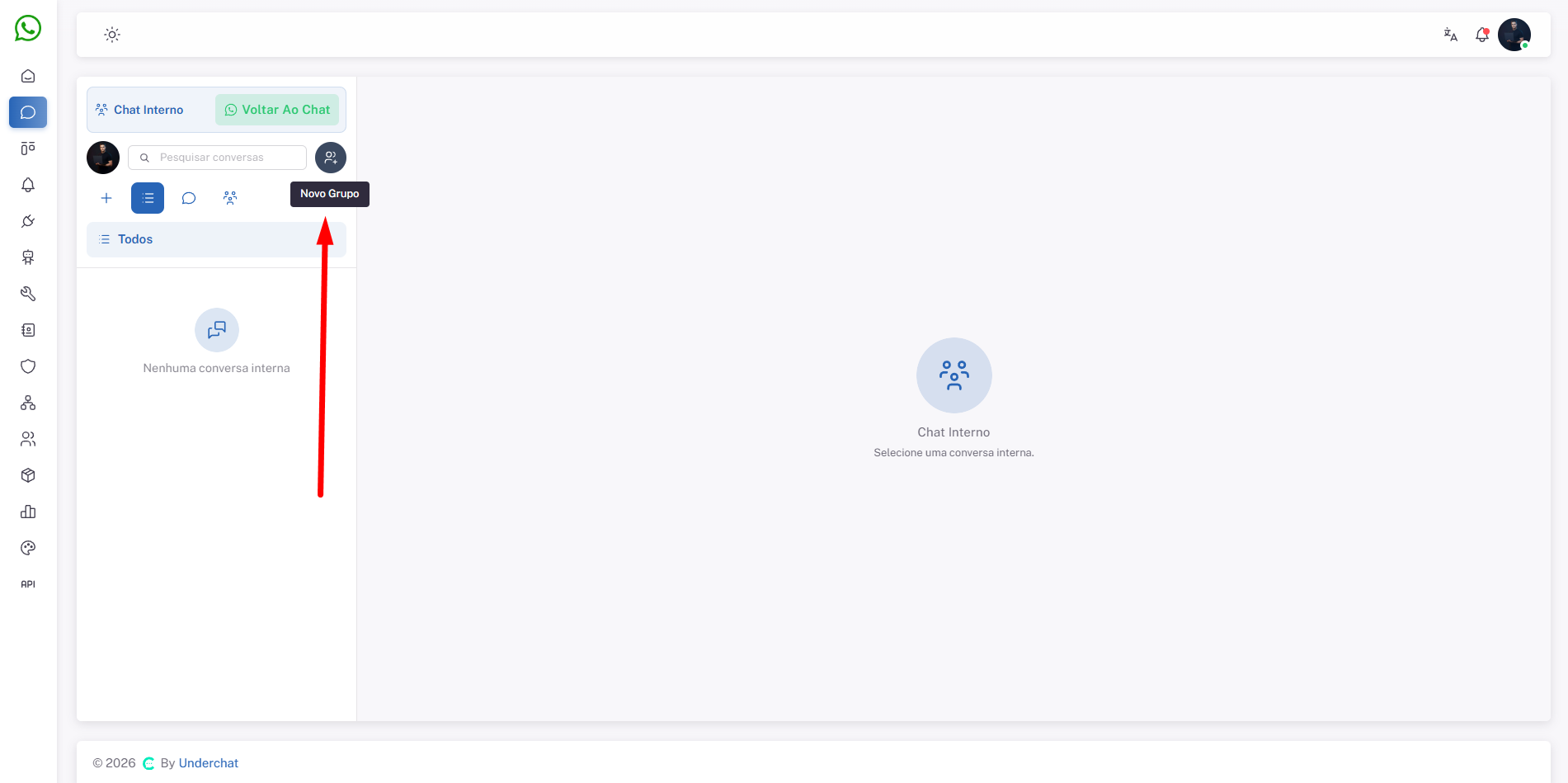 Criar novo grupo no Chat Interno